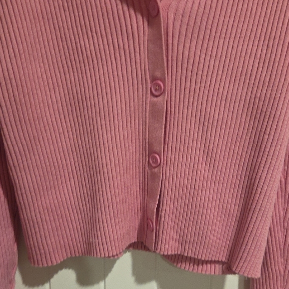 Aerie Pink Ribbed Cardigan Sweater - Picture 4 of 4
